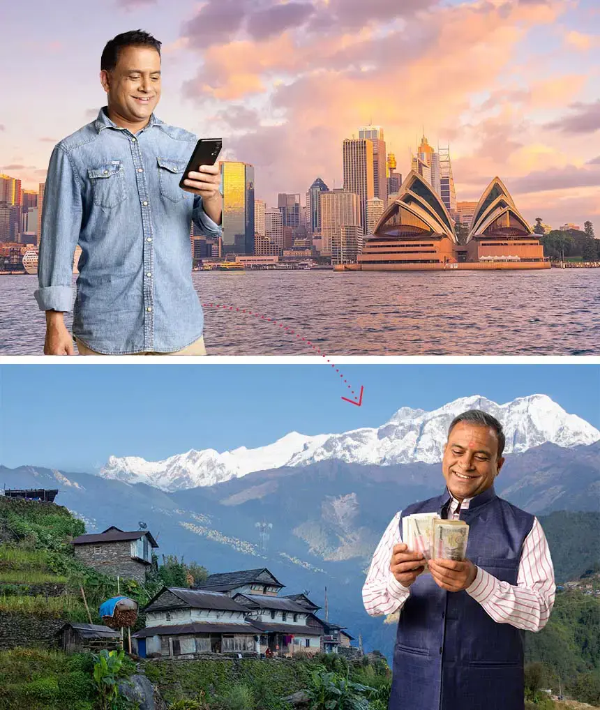 Send Money From Australia to Nepal